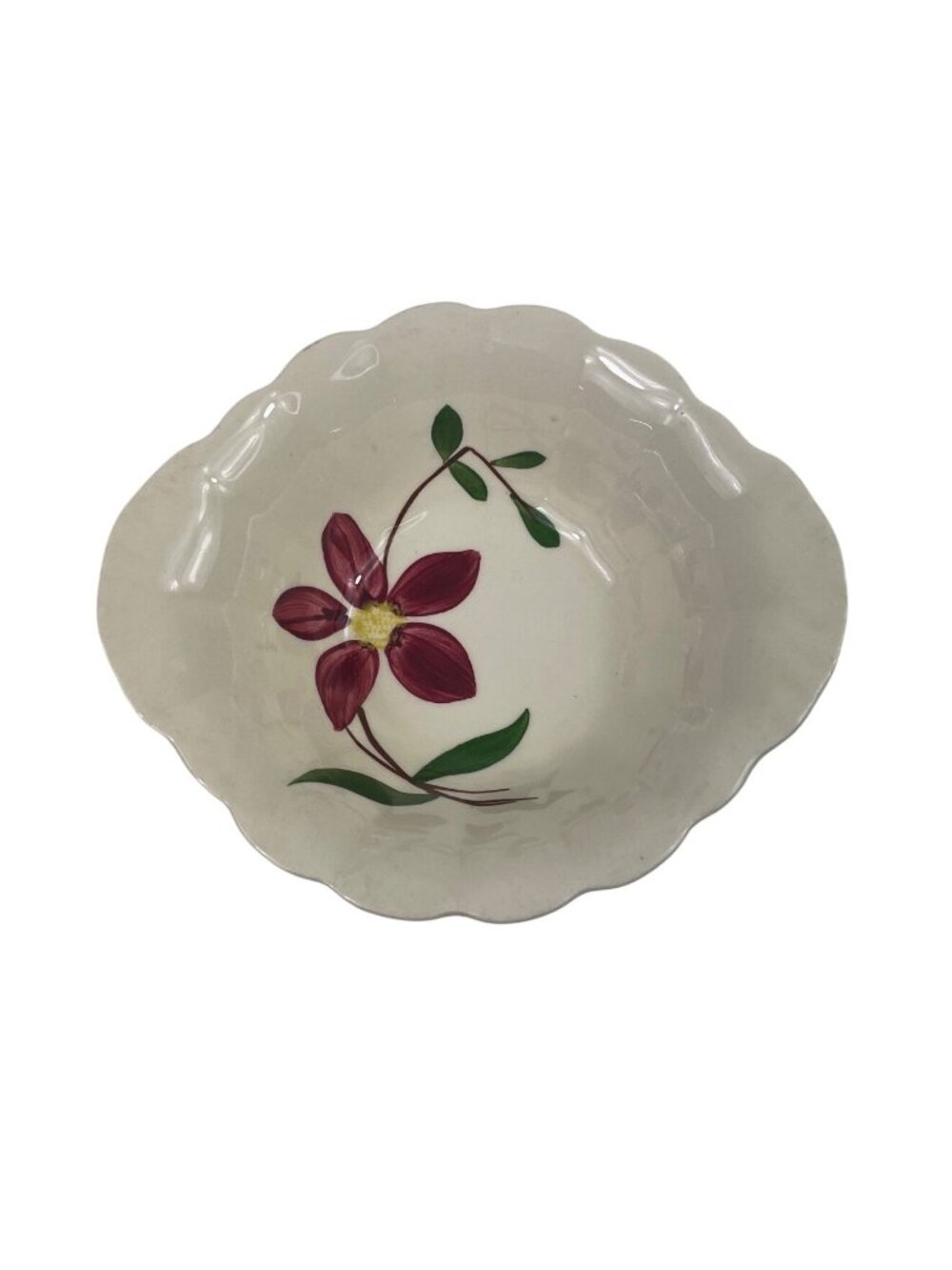 Blue Ridge Southern Pottery 7" Lugged Cereal Bowl Red Flower